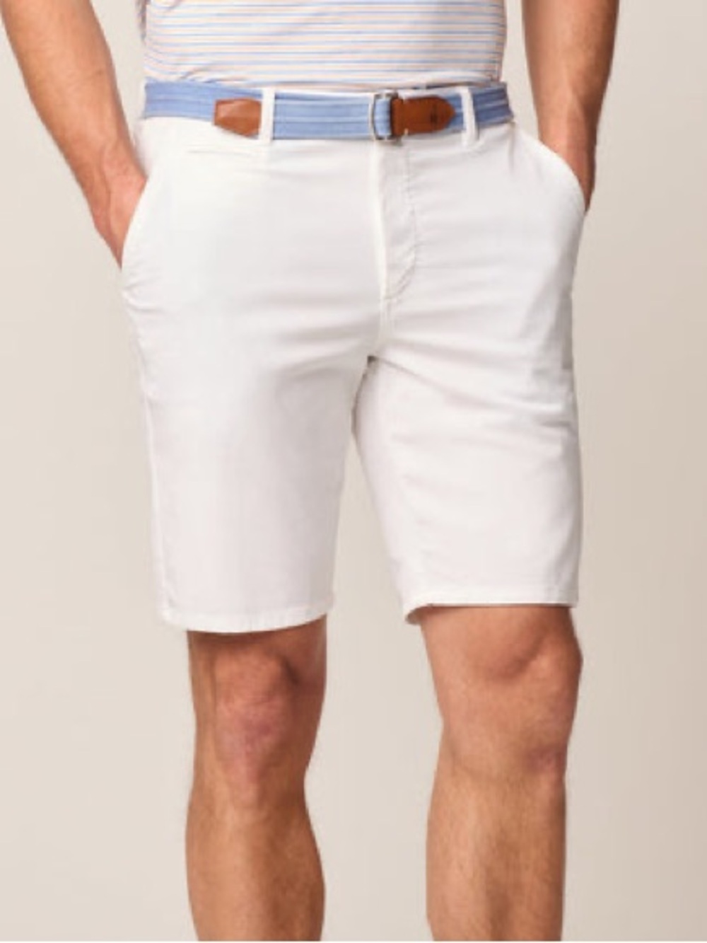 johnnie-O White Nassau Short 10.5” inseam